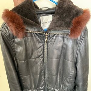 New Price! Super Warm! Andrew Mark Leather Coat